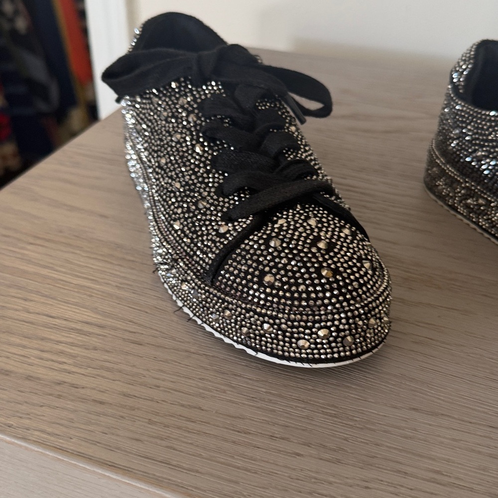 INC International Concepts Black Rhinestone Sneakers - Picture 2 of 3